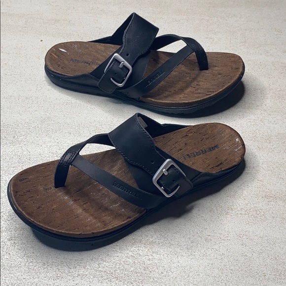 MERRELL last 1 Around Town Thong Buckle Sandals - Picture 2 of 5